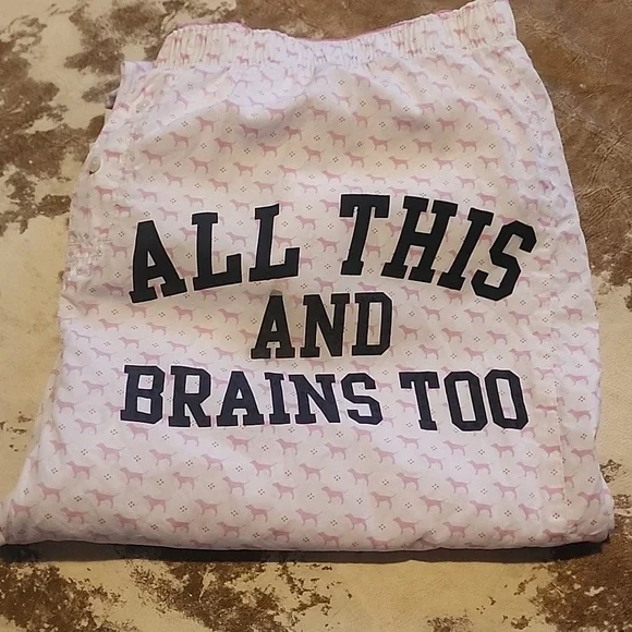 Y2K Pink VS All This And Brains Too Sleeper Pants. Size: L - Picture 15 of 15